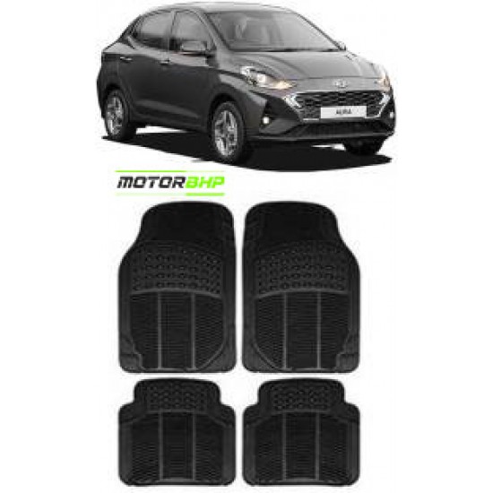 Hyundai Aura Premium Quality Car Rubber Floor Mat- Black