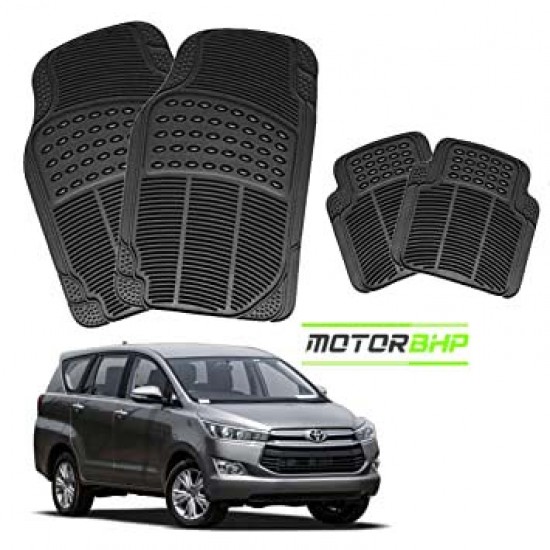 Toyota Innova Crysta Premium Quality Car Rubber Floor Mat- Black