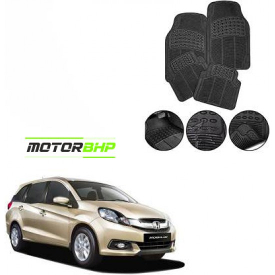 Honda Mobilio Premium Quality Car Rubber Floor Mat- Black