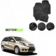 Honda Mobilio Premium Quality Car Rubber Floor Mat- Black