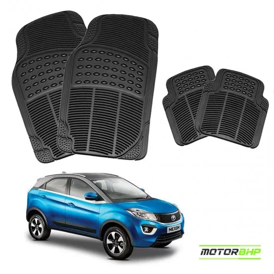 Tata Nexon Ev Premium Quality Car Rubber Floor Mat- Black