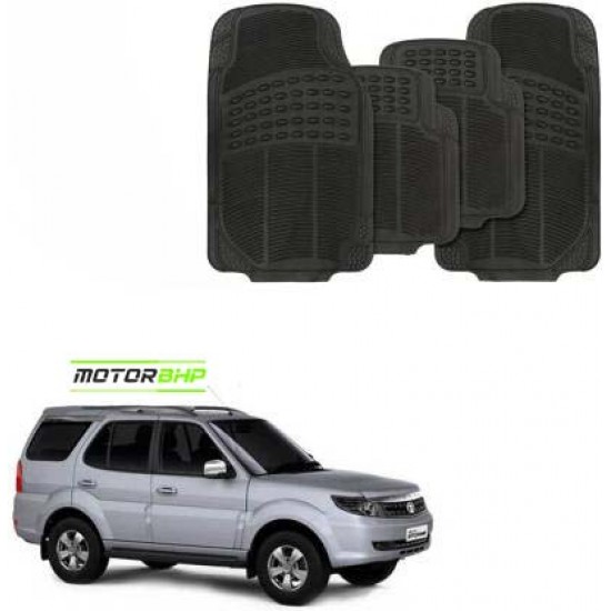 Tata Safari Premium Quality Car Rubber Floor Mat- Black