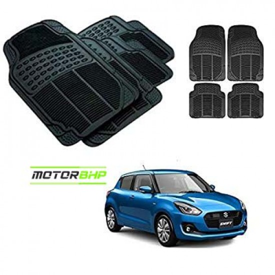 Maruti suzuki Swift 2018 Premium Quality Car Rubber Floor Mat- Black