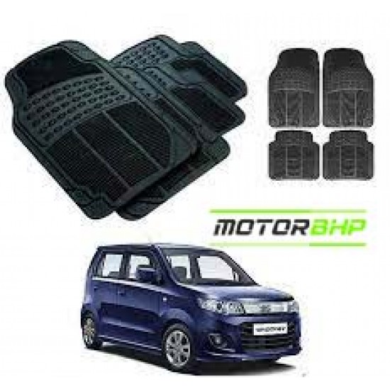 Maruti suzuki WagonR 2019 Premium Quality Car Rubber Floor Mat- Black