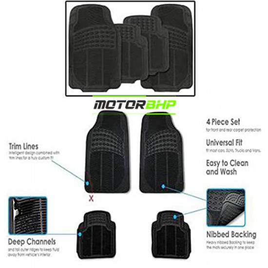 Honda City 2003-2007 Premium Quality Car Rubber Floor Mat- Black