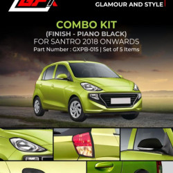 GFX Hyundai Santro 2018 Onwards Combo Kit -Piano Black-Finish GFX Hyundai Santro 2018 Onwards Combo Kit -Piano Black-Finish