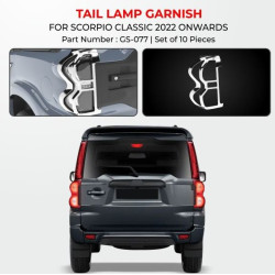 Mahindra Scorpio Classic Tail Lamp Chrome Garnish (2022-Onwards) Mahindra Scorpio Classic Tail Lamp Chrome Garnish (2022-Onwards)
