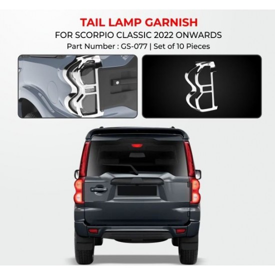 Mahindra Scorpio Classic Tail Lamp Chrome Garnish (2022-Onwards)