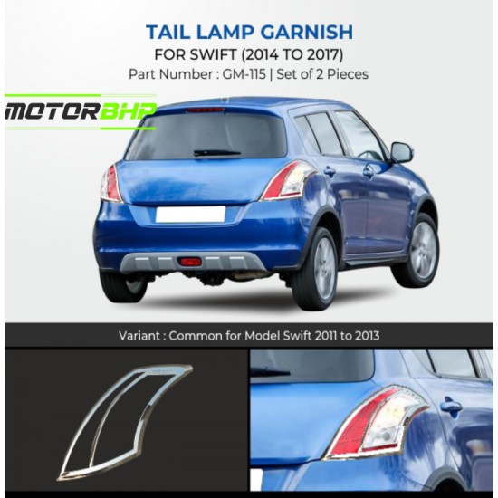  Maruti Suzuki Swift Tail Light Chrome Garnish (2014-2017)
