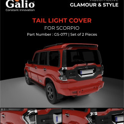 Mahindra Scorpio Tail Light Chrome Cover (2014-2017 Onwards)  Mahindra Scorpio Tail Light Chrome Cover (2014-2017 Onwards)