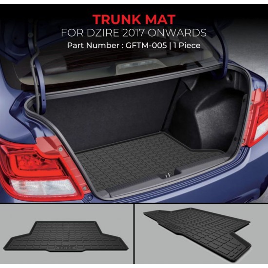 GFX Maruti Suzuki Dzire Trunk Boot Mat Black (2017-Onwards)