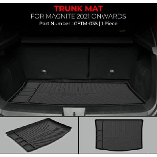 GFX Nissan Magnite Life Long Car Rubber Trunk Boot Mats (2019-Onwards)