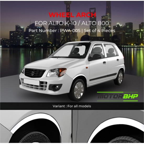 Maruti Suzuki Alto 800 Wheel Arches Fender Trim Chrome 