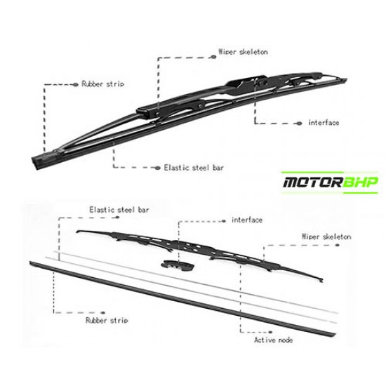 Wiper Blade Framless For Hyundai Grand i10 (Size 22' and 16'' ) Black