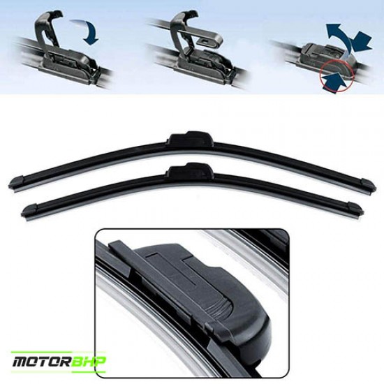  STARiD Wiper Blade Frameless For Tata Nexon EV (Size 24''and 16'' ) Black