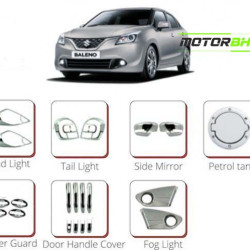 Maruti Suzuki Baleno 2019 Chrome Accessories Combo Kit  (Set of 7 items)   Maruti Suzuki Baleno 2019 Chrome Accessories Combo Kit  (Set of 7 items)
