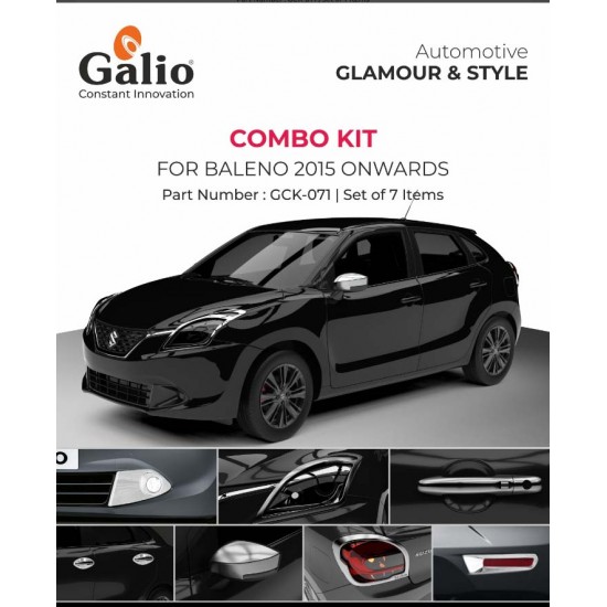  Galio Maruti Suzuki Baleno Chrome Accessories Combo Kit  (Set of 7 items) (2015-Onwwards)