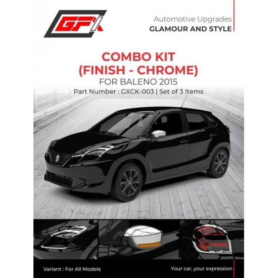  GFX Maruti Suzuki Baleno Chrome Accessories Combo Kit  (Set of 3items)