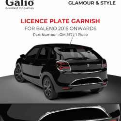 Galio Maruti Suzuki Baleno Lisence Plate Garnish (2015-Onwards) Galio Maruti Suzuki Baleno Lisence Plate Garnish (2015-Onwards)