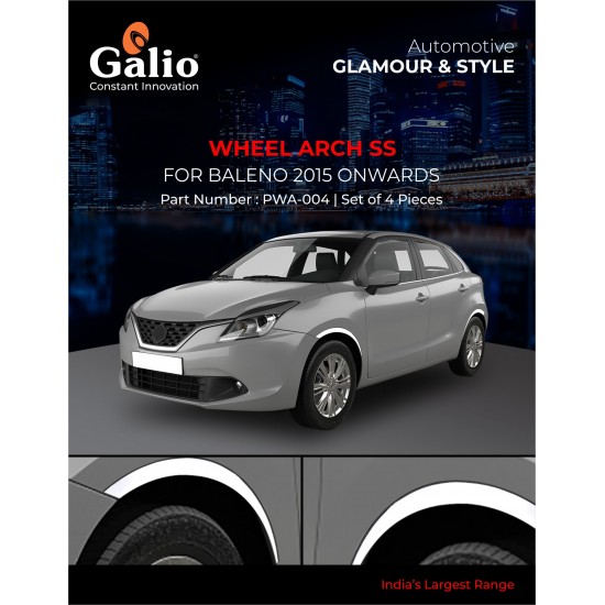Galio Maruti Suzuki Baleno Wheel Arches Fender Trim Chrome (2015-Onwards)
