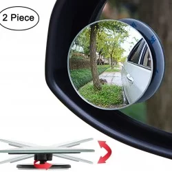  Universal Glass Blind Spot Round Wide Angle Adjustable 360° Rotate Convex Rear View Mirror 