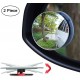  Universal Glass Blind Spot Round Wide Angle Adjustable 360° Rotate Convex Rear View Mirror 