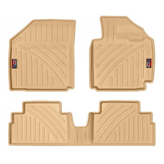 Premium Life Long Car Floor Foot Mats For Maruti Suzuki Ertiga (2018-Onwards) Beige