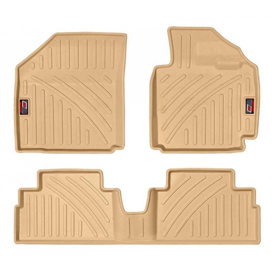 Premium Life Long Car Floor Foot Mats For Maruti Suzuki Ertiga (2018-Onwards) Beige