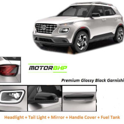 Hyundai Venue Black Chrome Accessories Combo Kit (Set of 5 items)