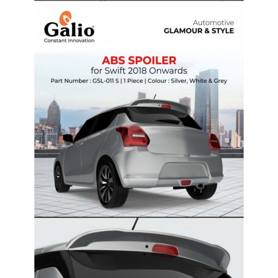 Galio Maruti Suzuki Swift Spolier ABS (2018-Onwards) Sliver