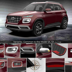 Hyundai Venue Chrome Accessories Combo Kit 18  (Set of 12 items)