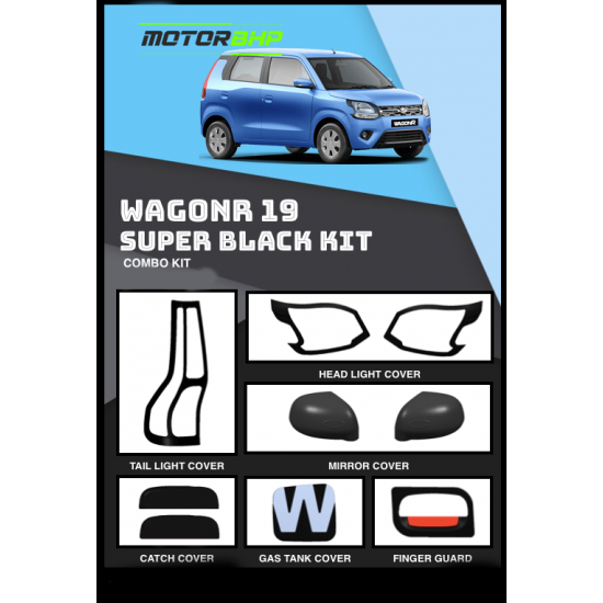 Maruti Suzuki WagonR Black Chrome Accessories Combo Kit (Set of 5 items) (2019-Onwards)