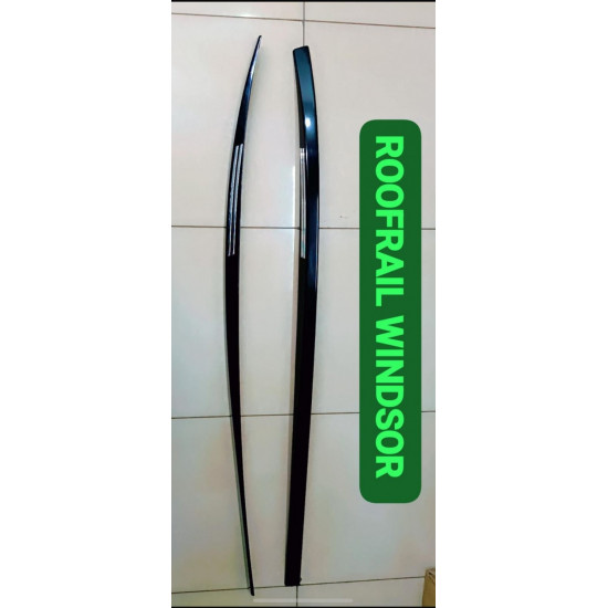 MG Windsor EV Roof Rail Glossy Black, Chrome Lines