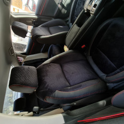 Alcantara Fabric Heat Resistant Bucket Fit Seat Covers Black With Red Thread Alcantara Fabric Heat Resistant Bucket Fit Seat Covers Black With Red Thread