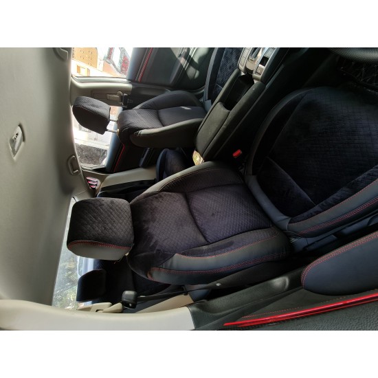 Alcantara Fabric Heat Resistant Bucket Fit Seat Covers Black With Red Thread Alcantara Fabric Heat Resistant Bucket Fit Seat Covers Black With Red Thread