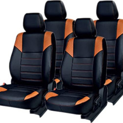 Motorbhp Leatherette Seat Covers Custom Bucket Fit Black With Orange (Design 3) Motorbhp Leatherette Seat Covers Custom Bucket Fit Black With Orange (Design 3)