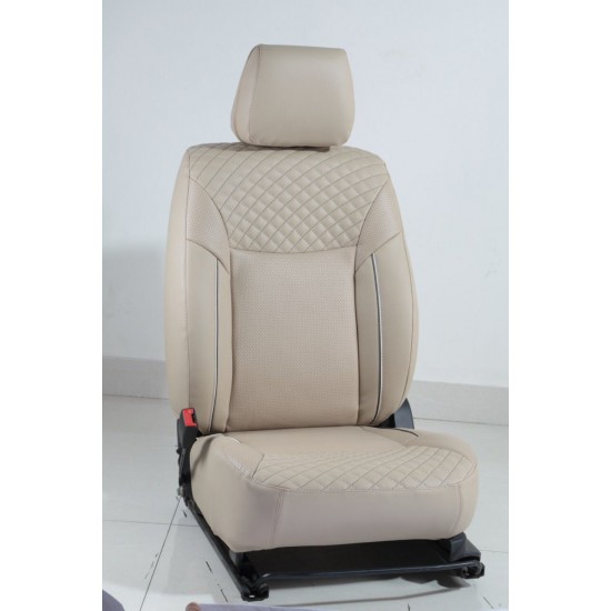 Motorbhp Leatherette Seat Covers Custom Bucket Fit Beige 