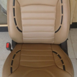 Motorbhp Leatherette Seat Covers Custom Bucket Fit Beige with Black Outline (Design 6) Motorbhp Leatherette Seat Covers Custom Bucket Fit Beige with Black Outline (Design 6)