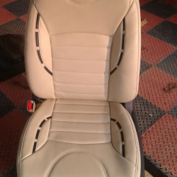 Motorbhp Leatherette Seat Covers Custom Bucket Fit Beige with Black Outline (Design 9) Motorbhp Leatherette Seat Covers Custom Bucket Fit Beige with Black Outline (Design 9)