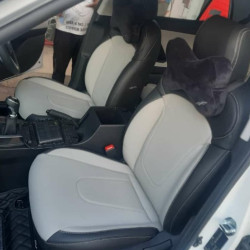 Motorbhp Leatherette Seat Covers Custom Bucket Fit Black With Beige (Design 5) Motorbhp Leatherette Seat Covers Custom Bucket Fit Black With Beige (Design 5)