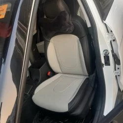 Motorbhp Leatherette Seat Covers Custom Bucket Fit Black With Beige (Design 5)