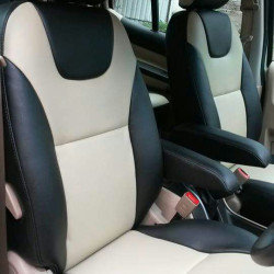 Motorbhp Leatherette Seat Covers Custom Bucket Fit Black With Beige (Design 6) Motorbhp Leatherette Seat Covers Custom Bucket Fit Black With Beige (Design 6)