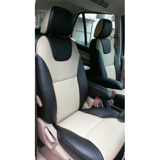 Motorbhp Leatherette Seat Covers Custom Bucket Fit Black With Beige (Design 6) Motorbhp Leatherette Seat Covers Custom Bucket Fit Black With Beige (Design 6)