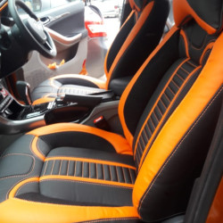 Motorbhp Leatherette Seat Covers Custom Bucket Fit Black With Orange (Design 5) Motorbhp Leatherette Seat Covers Custom Bucket Fit Black With Orange (Design 5)
