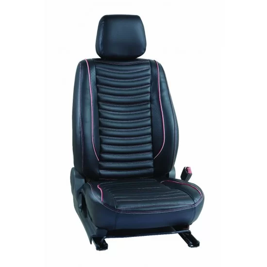 Motorbhp Leatherette Seat Covers Custom Bucket Fit Black With Red Thread (Design 2) Motorbhp Leatherette Seat Covers Custom Bucket Fit Black With Red Thread (Design 2)