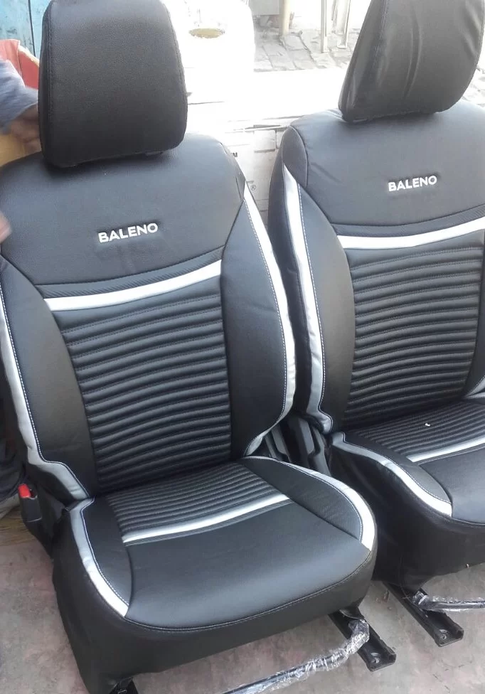 Buy Nappa Leatherette Seat Covers Bucket Fit Black With Silver