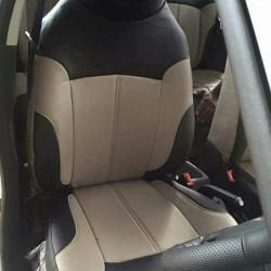 Motorbhp Leatherette Seat Covers Custom Bucket Fit Black With Beige (Design 10) Motorbhp Leatherette Seat Covers Custom Bucket Fit Black With Beige (Design 10)