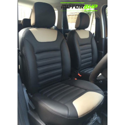 Motorbhp Leatherette Seat Covers Custom Bucket Fit Black With Beige (Design 11) Motorbhp Leatherette Seat Covers Custom Bucket Fit Black With Beige (Design 11)