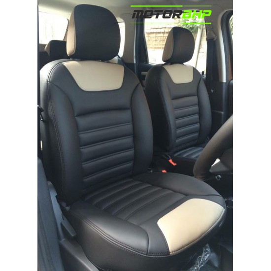Motorbhp Leatherette Seat Covers Custom Bucket Fit Black With Beige (Design 11) Motorbhp Leatherette Seat Covers Custom Bucket Fit Black With Beige (Design 11)