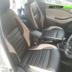 Motorbhp Leatherette Seat Covers Custom Bucket Fit Black With Beige (Design 9) Motorbhp Leatherette Seat Covers Custom Bucket Fit Black With Beige (Design 9)